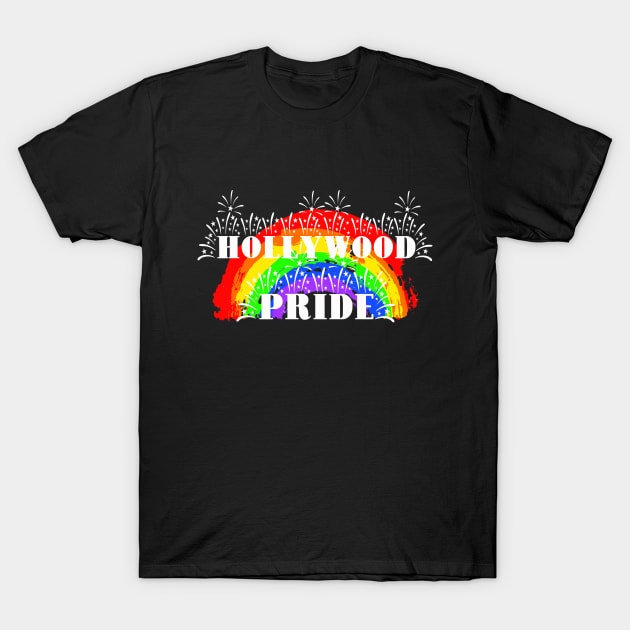 Hollywood Gay Pride Rainbow T-Shirt by tropicalteesshop